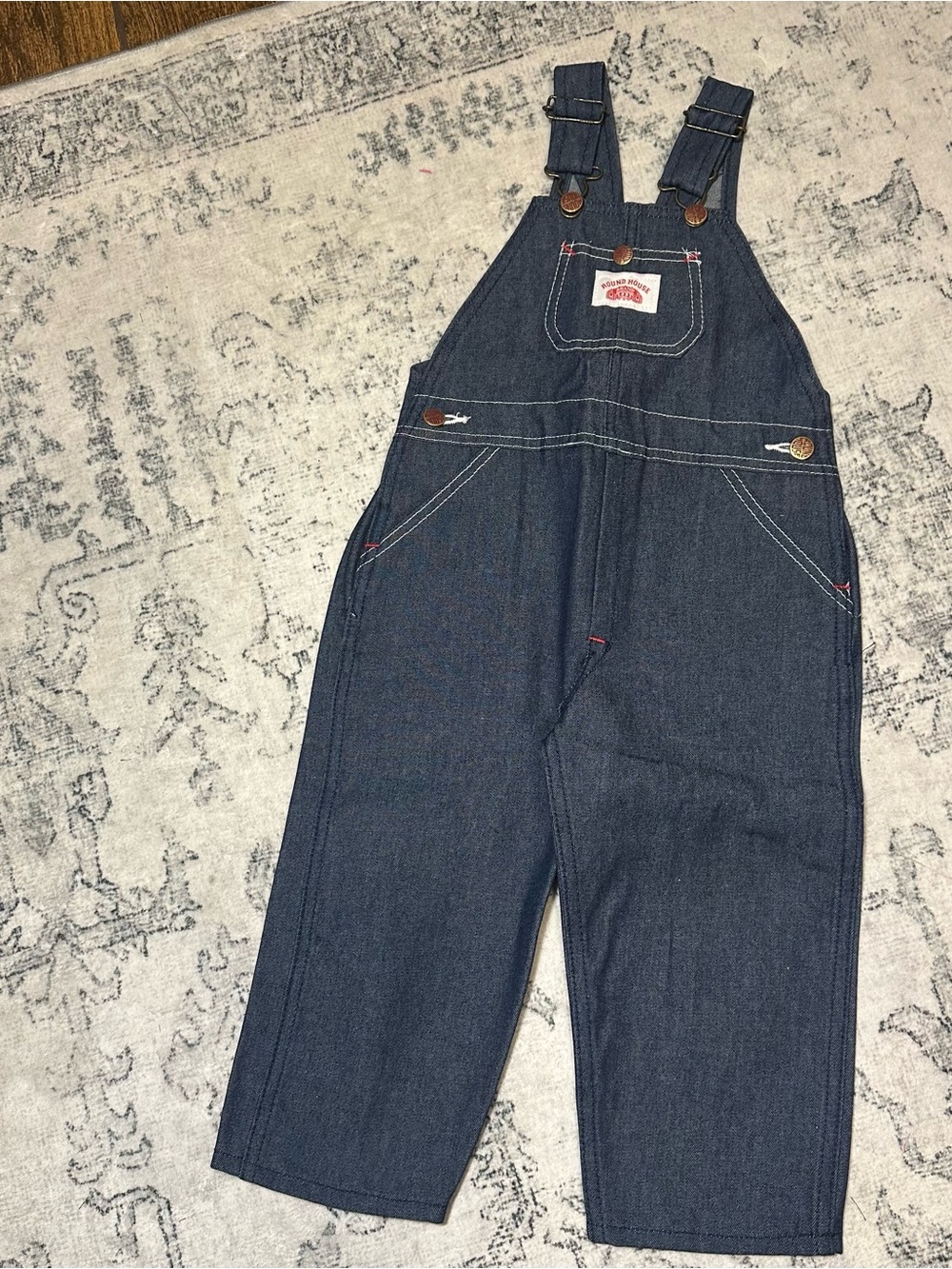 Kids Relaxed Denim Overalls in Dark Blue
